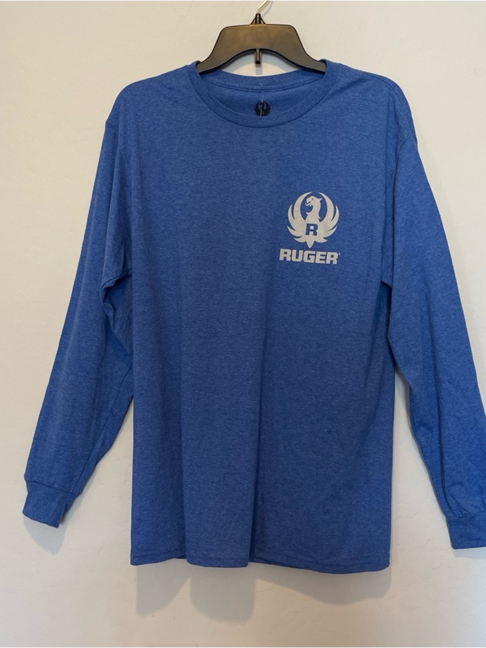 Ruger Blue Long Sleeve Graphic Logo Tee Size M Hunting casual
